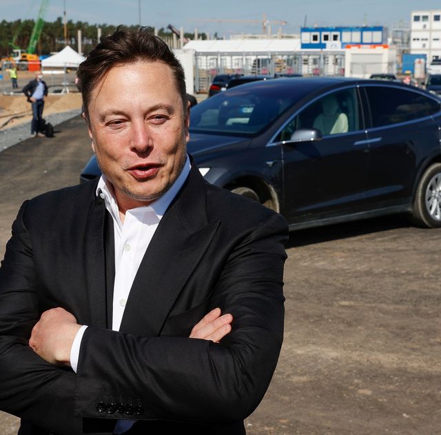 elon musk at tesla plant in germany