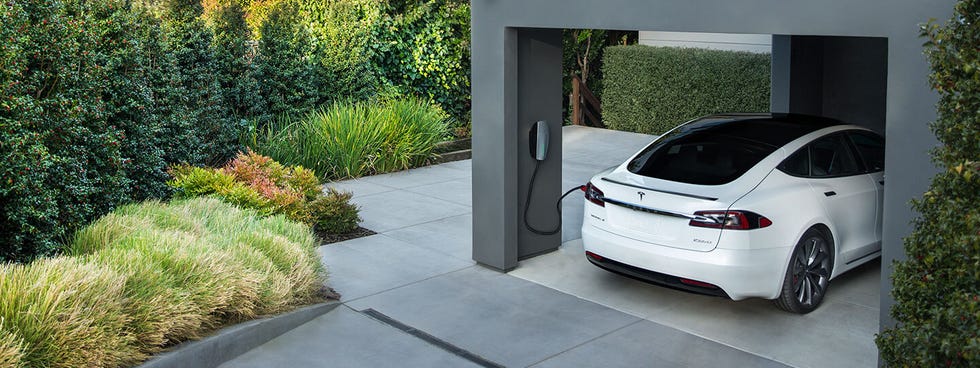 tesla model s ev charging electric car