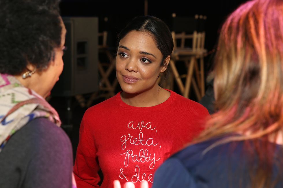 tessa thompson at the sundance institute, refinery29, and dove chocolate present 2018 women at sundance brunch