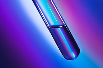 test tube against spectrum background