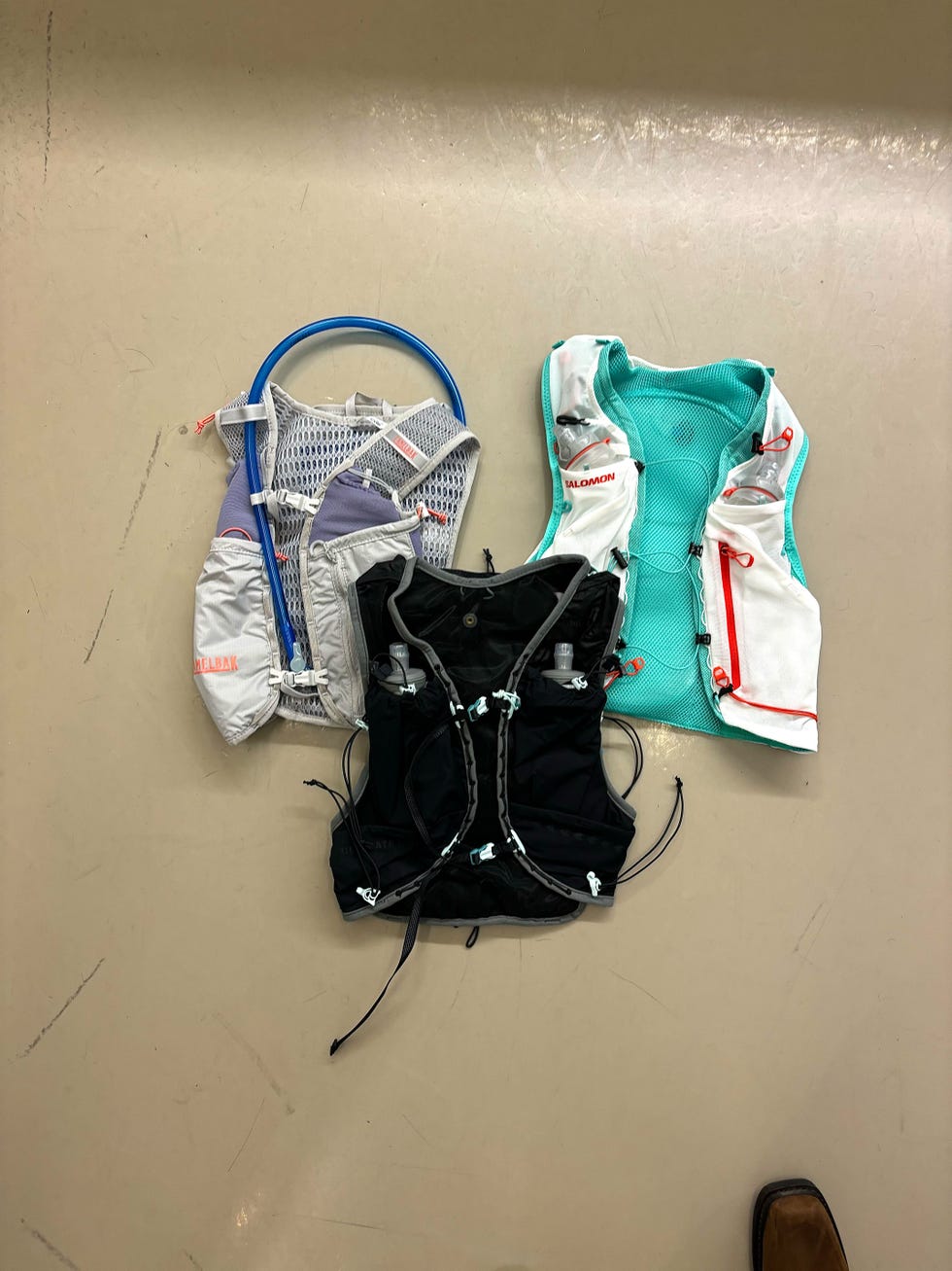 three running vests for testing