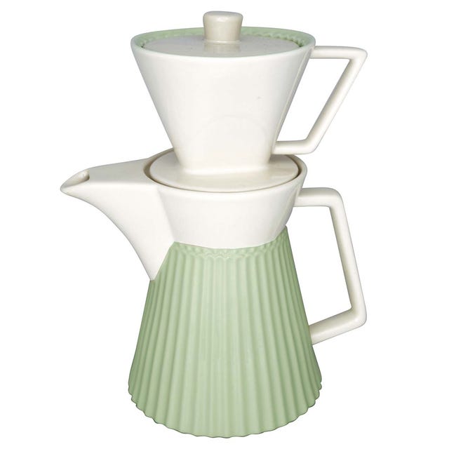 Tetera verde con taza