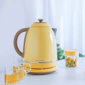 tetera eléctrica amarilla vintage