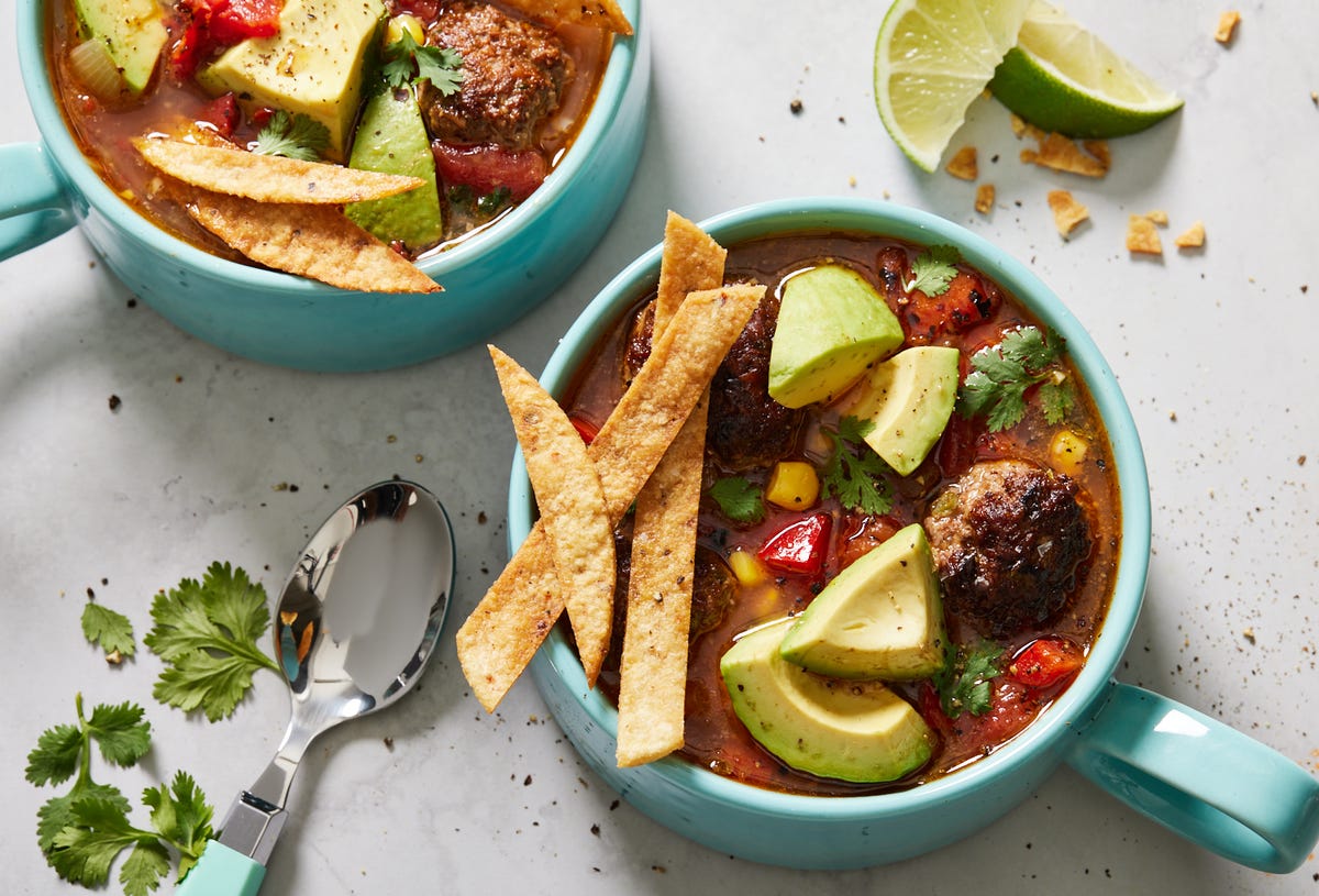 preview for Cozy Up With A Bowl Of This Tex-Mex Meatball Soup