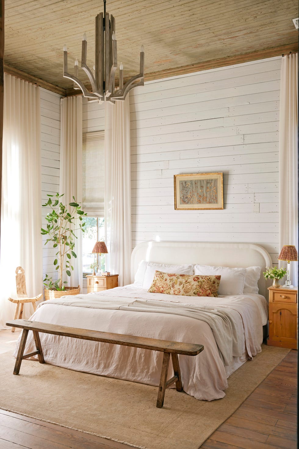 texas hill country farmhouse primary bedroom