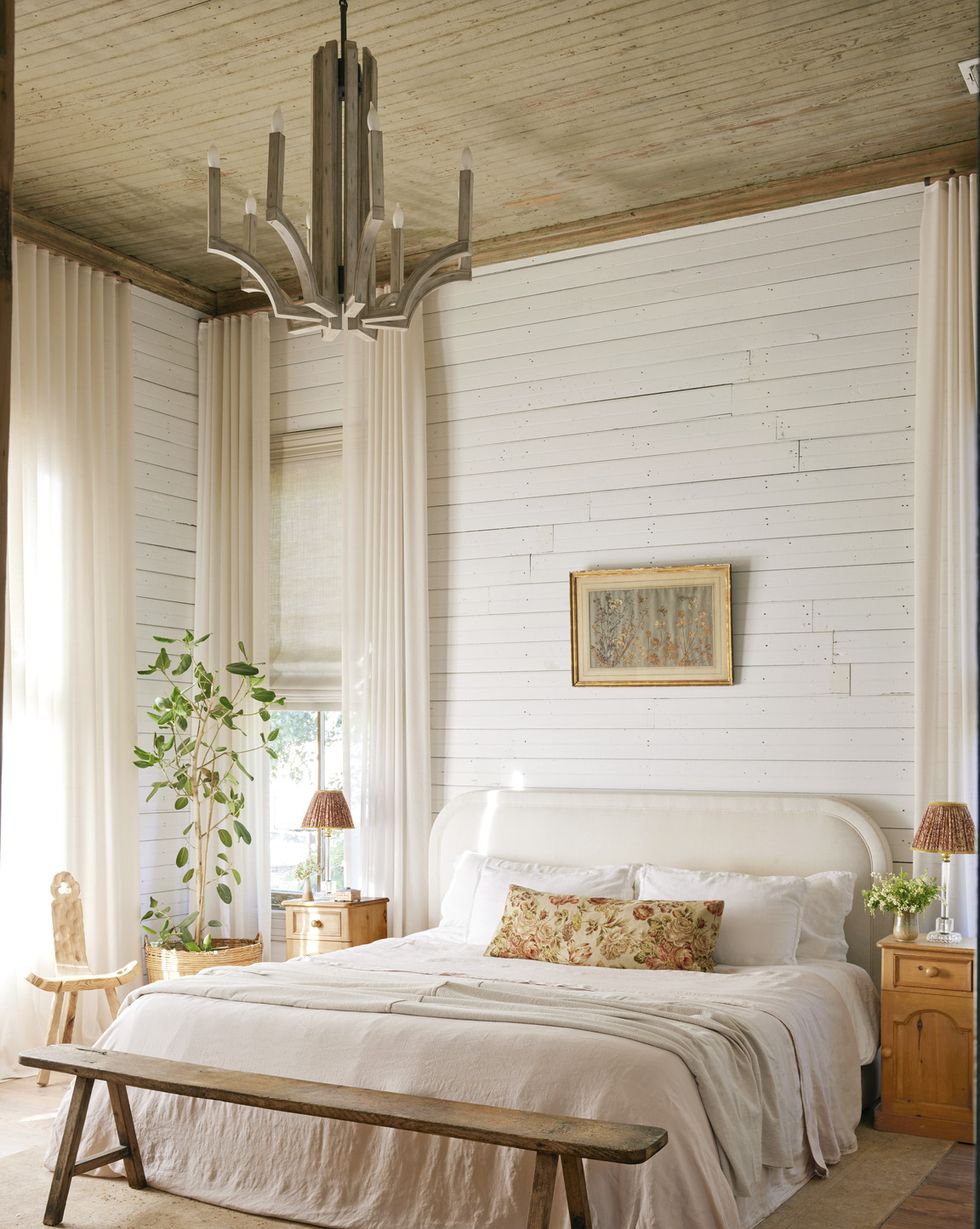 texas hill country farmhouse primary bedroom