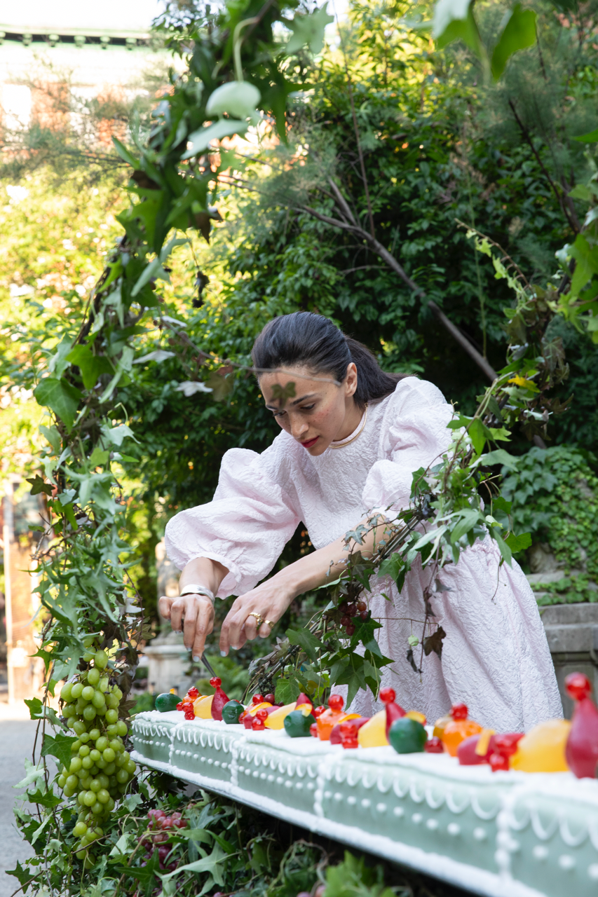 a person in a garden