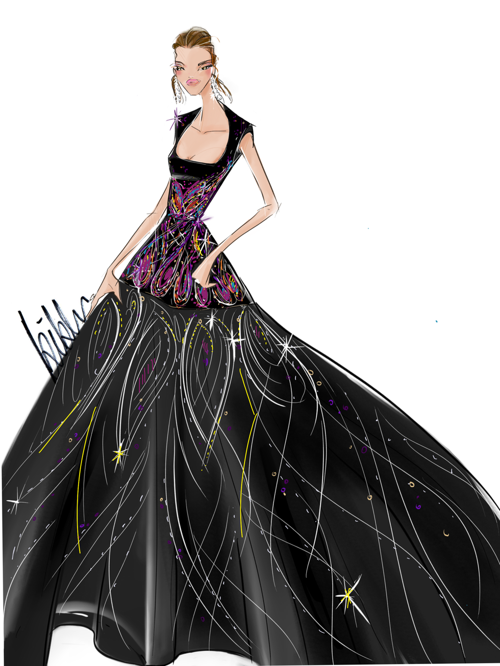 bibhu mohapatra design sketch for diwali custom dress