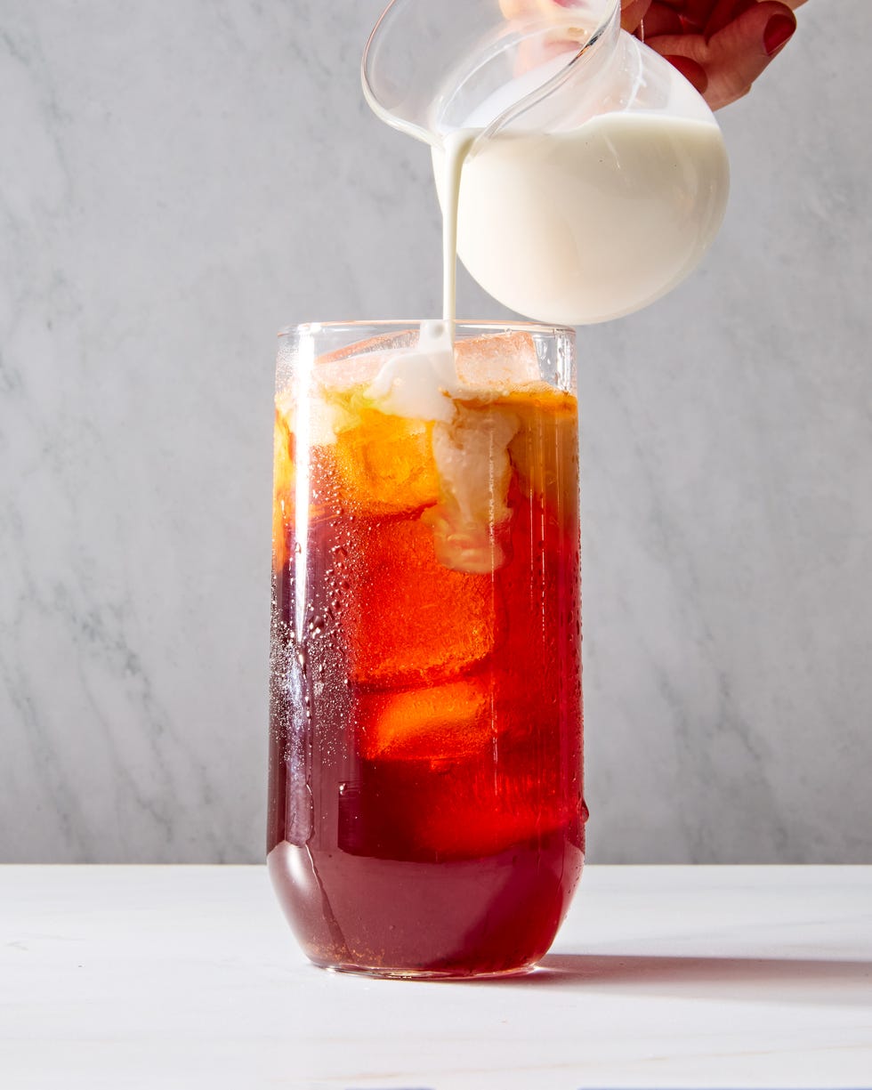 tea with milk poured in