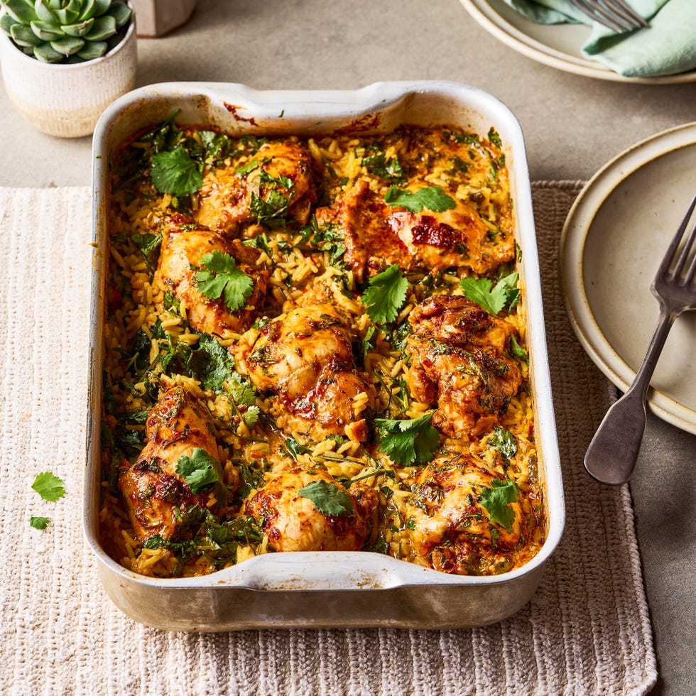 thai red curry chicken traybake recipe