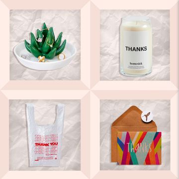 succulent ring holder, thanks homesick candle, the connoisseur gourmet gift basket, thank you cards, thank you embroidered recycled bag