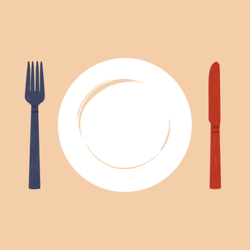 Fork, Cutlery, Tableware, Chopsticks, Spoon, Kitchen utensil, Circle, Plate, Illustration, 