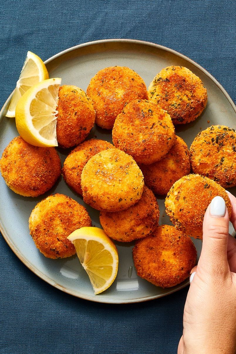 ranch flavored croquettes with lemon wedges