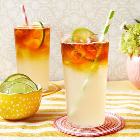 dark and stormy with lime and green straws