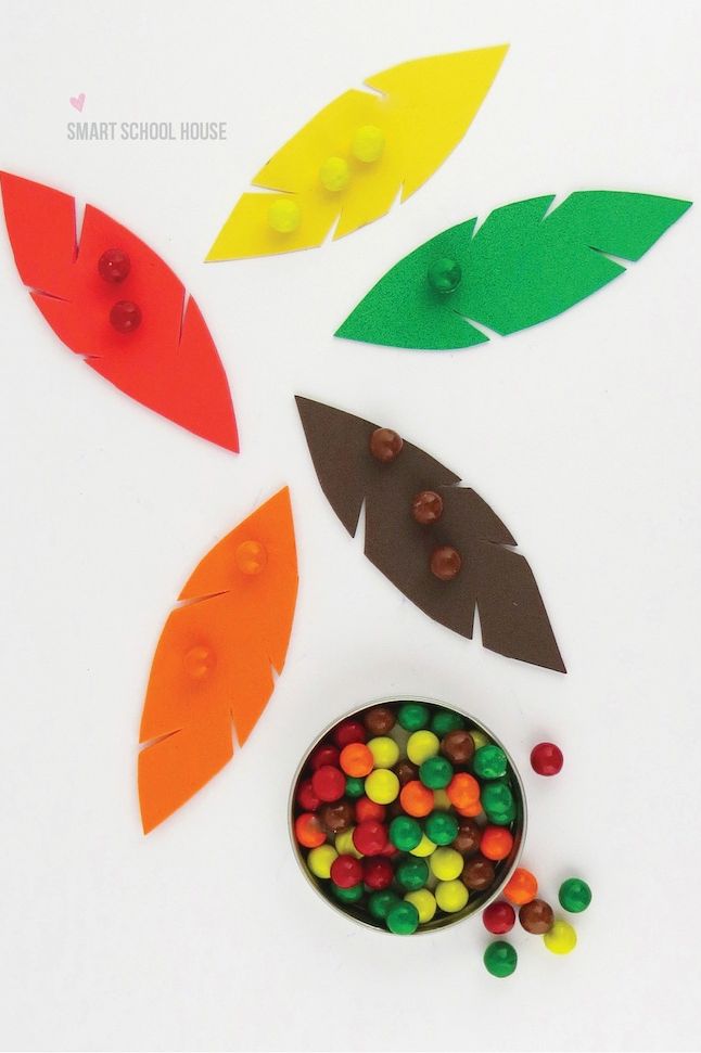 thanksgiving color sorting activity for kids