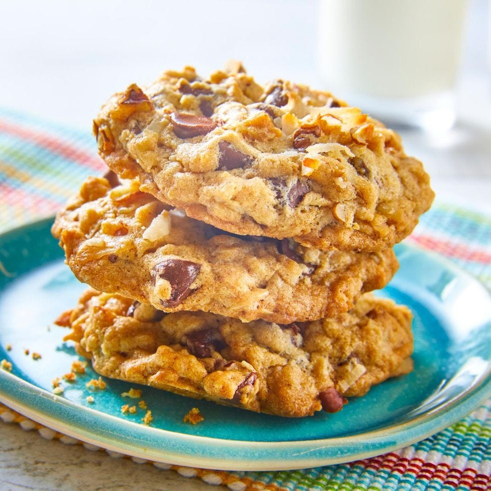 cowboy cookies stacked