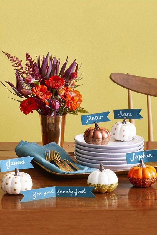 thanksgiving crafts pumpkin place cards