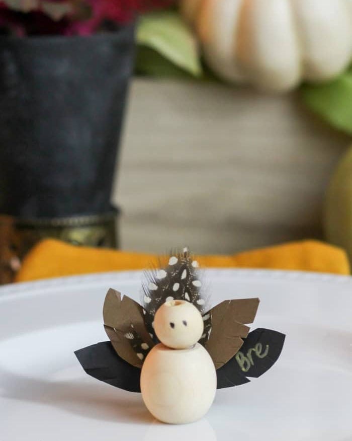 thanksgiving crafts for kids Bead Turkey Place Card thanksgiving crafts for kids bead turkey place card