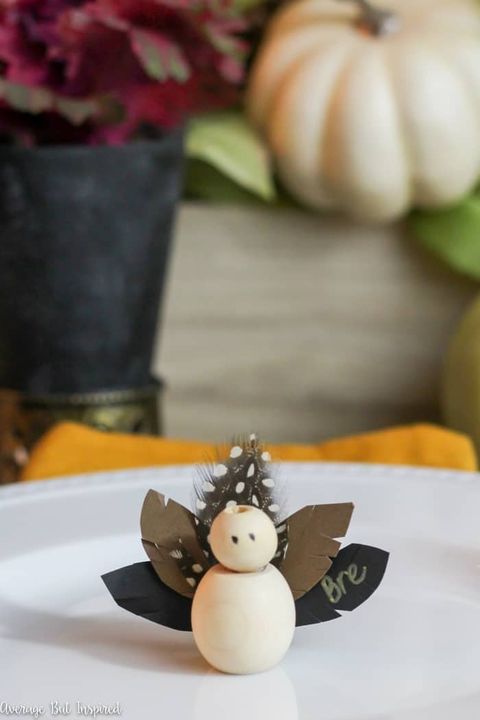 thanksgiving crafts for kids bead turkey place card