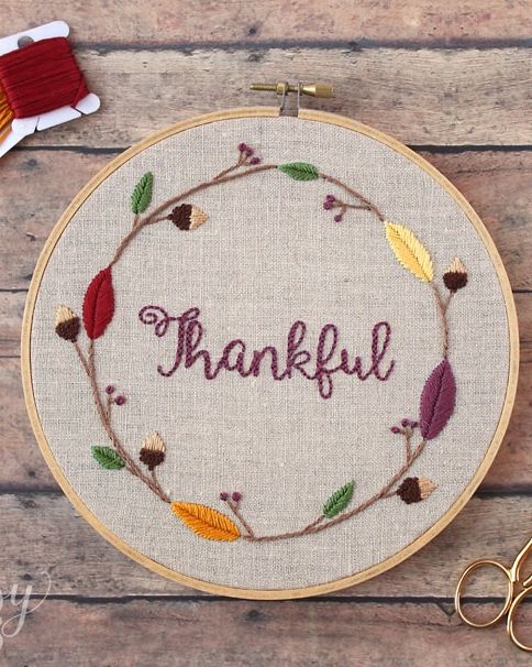 thanksgiving decoration thanksgiving embroidery hoop art