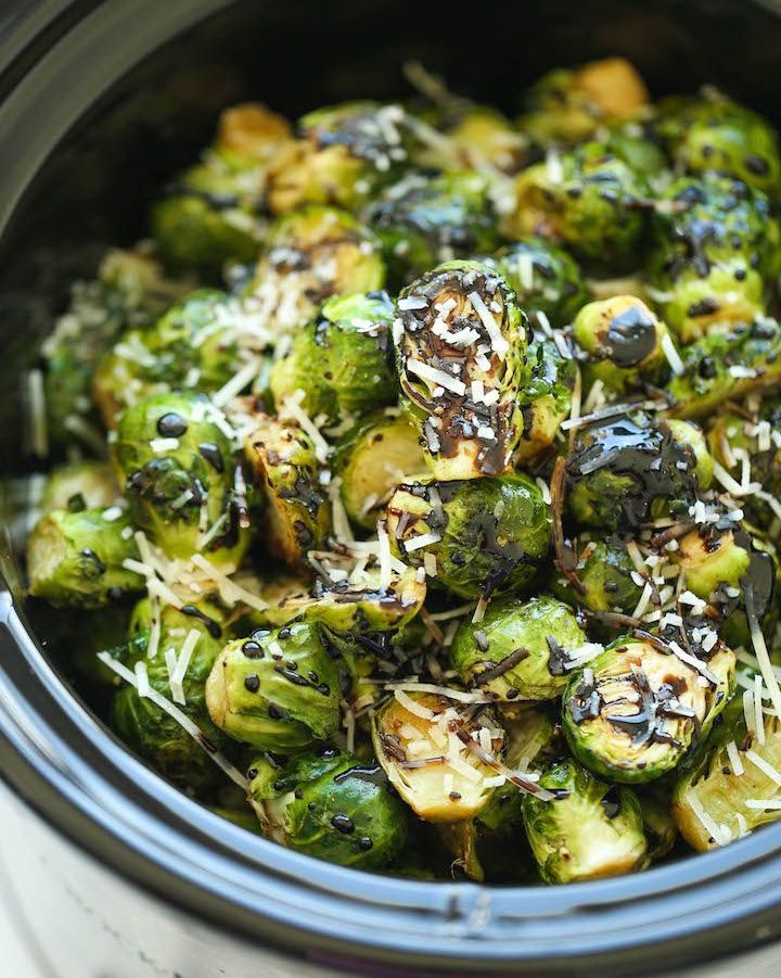 slow cooker balsamic brussels sprouts