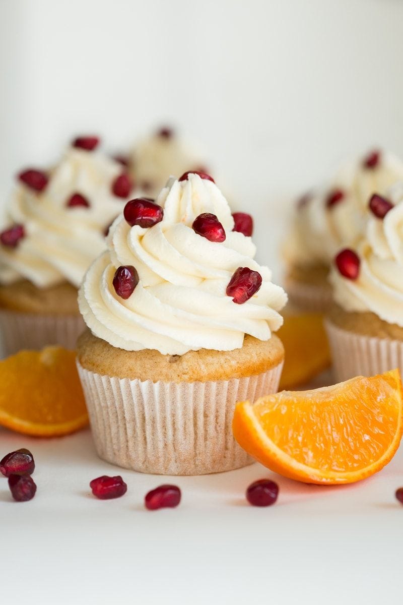thanksgiving cupcakes orange pomegranate cupcakes