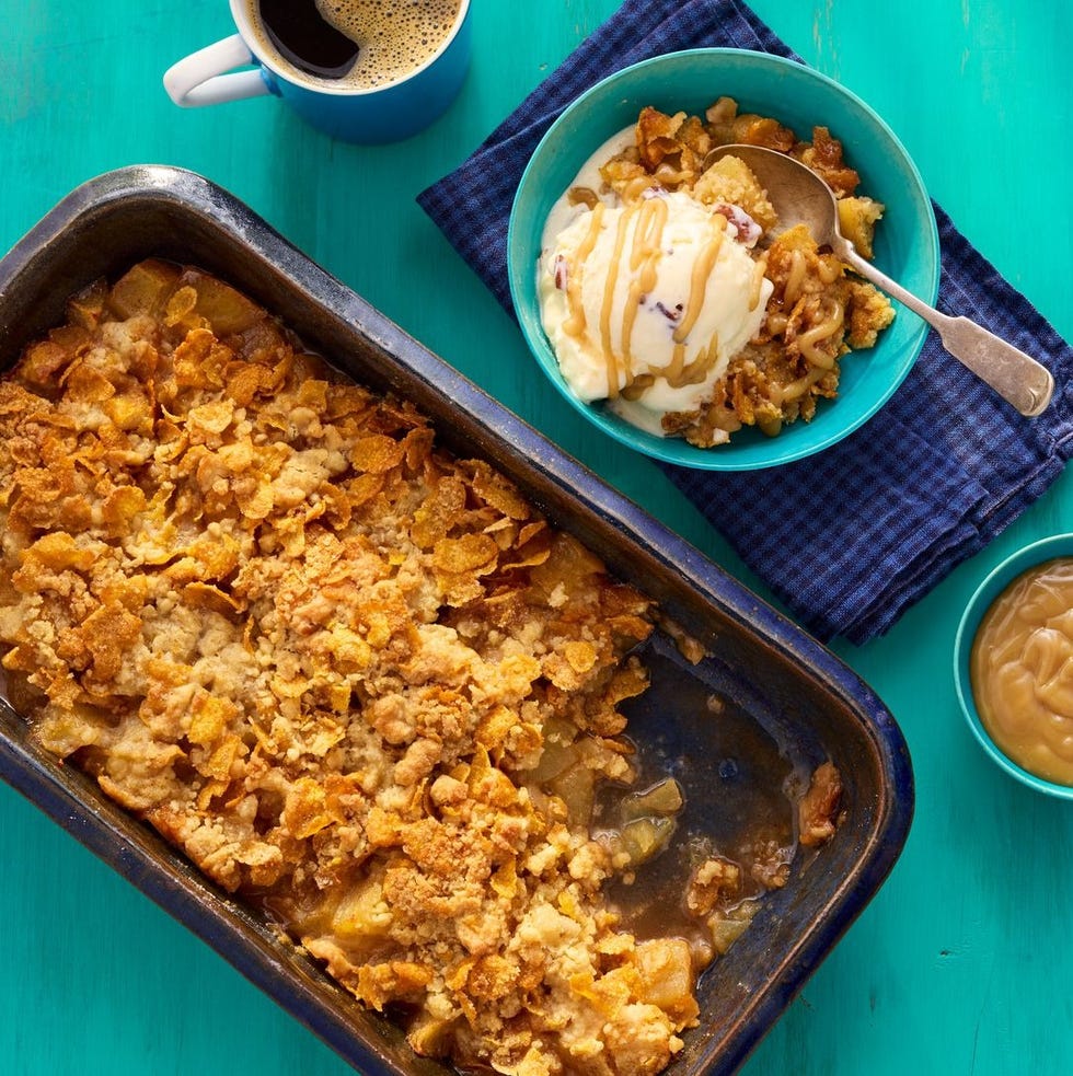 butterscotch cornflake apple crisp for thanksgiving dessert