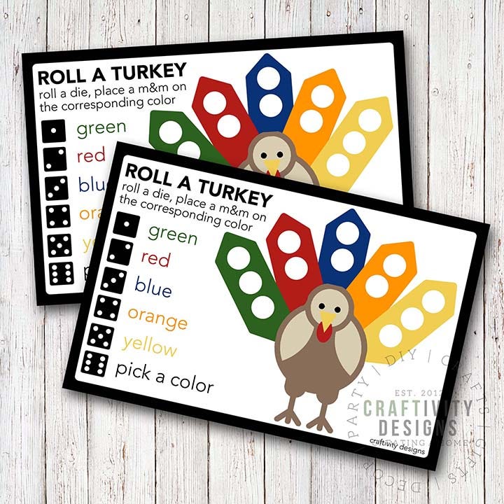 thanksgiving games   roll a turkey