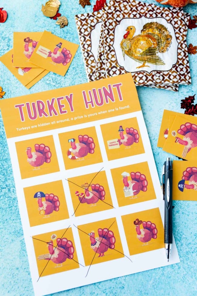 What's Your Turkey Name Game, 1 Turkey Theme Sign and 30 Name Tag Stickers,  Thanksgiving Games and Activities, Birthday Game for Boys Girls and Adult