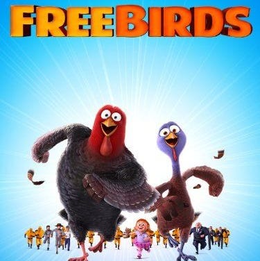 the poster for free birds, a good housekeeping pick for best thanksgiving movies