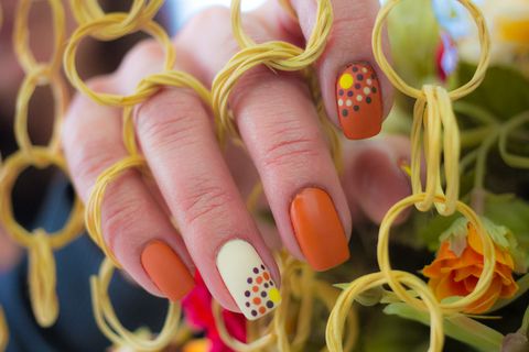 polka dot inspired nail art
