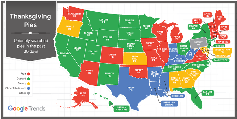 The Most Popular Thanksgiving Pies, State By State