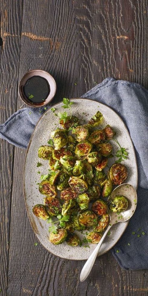 thanksgiving potluck recipes   roasted sweet  sour brussels sprouts