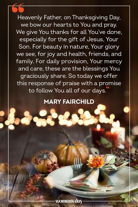 thanksgiving prayer mary fairchild