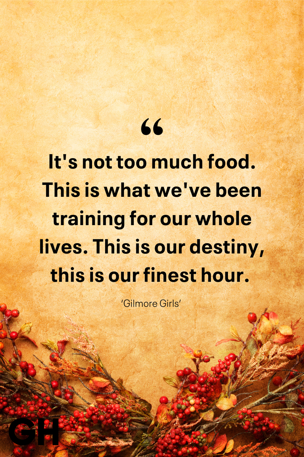 it's not too much food this is what we've been training for our whole lives this is our destiny this is our finest hour gilmore girls