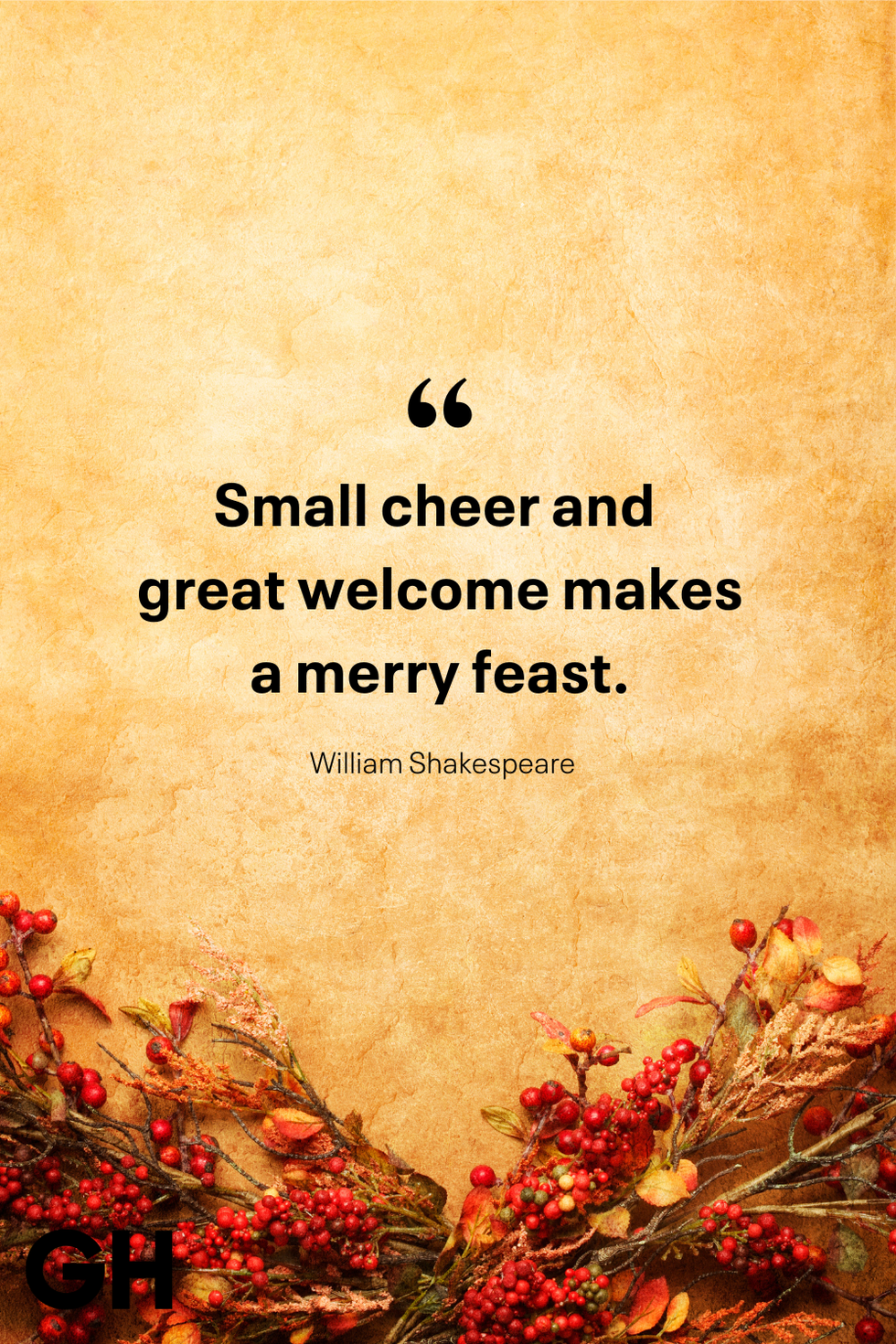 small cheer and great welcome makes a merry feast william shakespeare