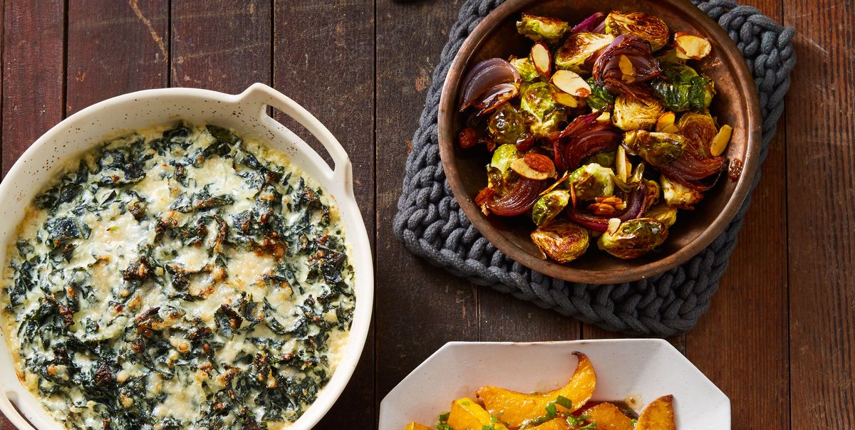 three thanksgiving side dishes on the side