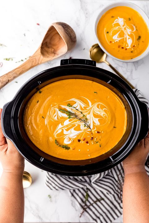slow cooker pumpkin soup with cream