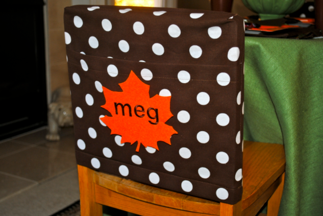 personlized pocket chair cover for thanksgiving table for kids