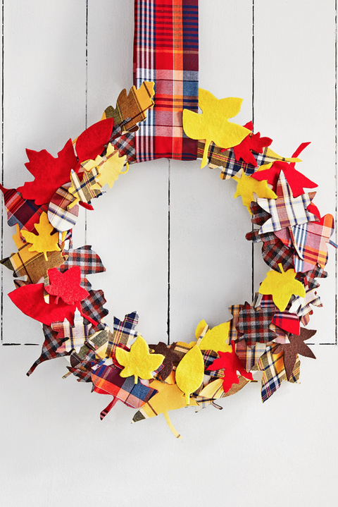 thanksgiving wreaths plaid