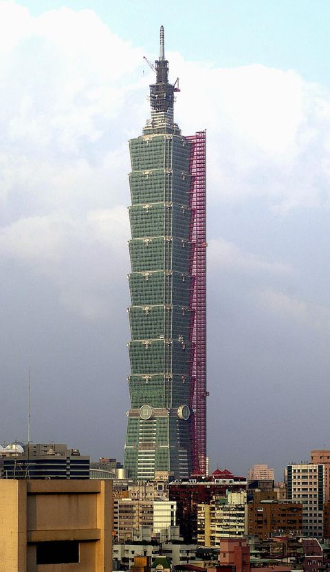 The 508-meter Taipei 101 stands tall on