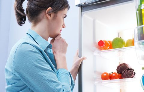 Food prep from produce in refrigerator