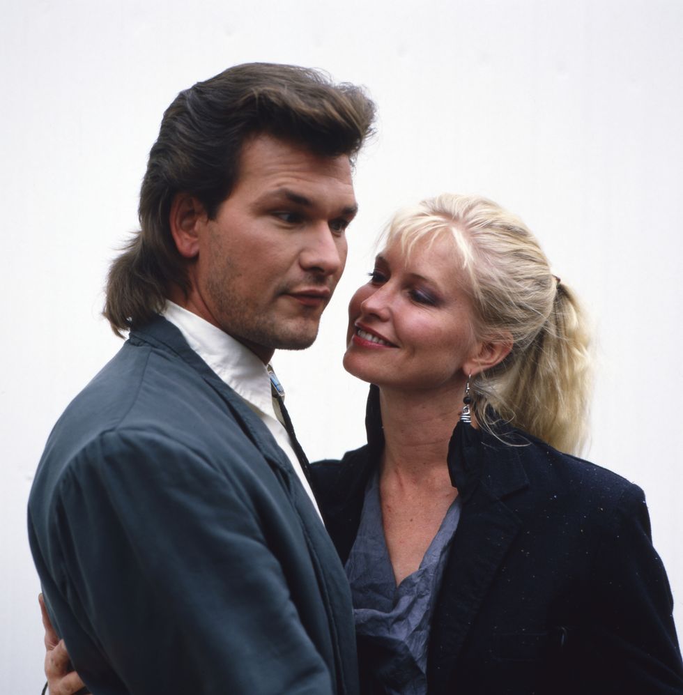 patrick swayze, his wife lisa niemi, and his mullet in the '80s