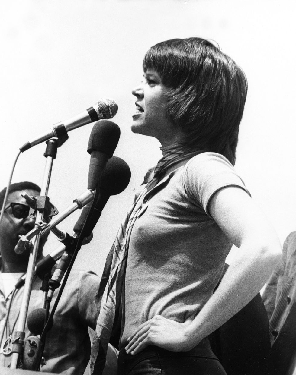jane fonda demonstrating in the united states against the vietnam war 1970