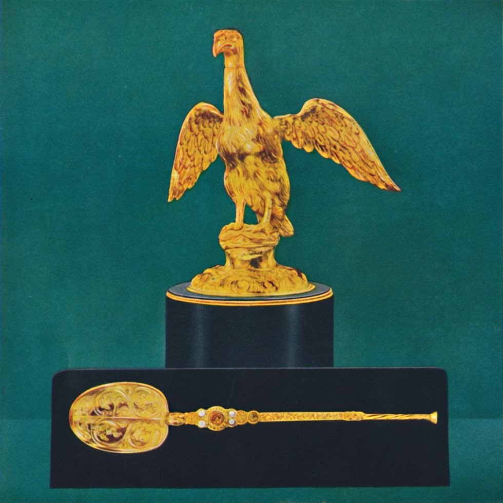 the ampulla or golden eagle and the spoon