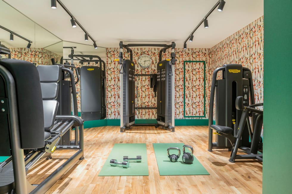 the gym at the balmoral hotel in edinburgh, scotland.