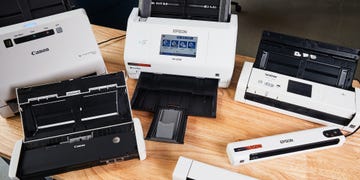 an assortment of document scanners that hunter has tested