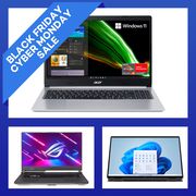 best black friday deals on laptops including asus rog r7 3060 laptops, 2022 apple macbook pro laptops with m2 chip, hp spectre 2 in 1 16" uhd plus touch screen laptops, acer aspire 5 a515 45 r74z slim laptops, acer chromebook 317 laptops, and more