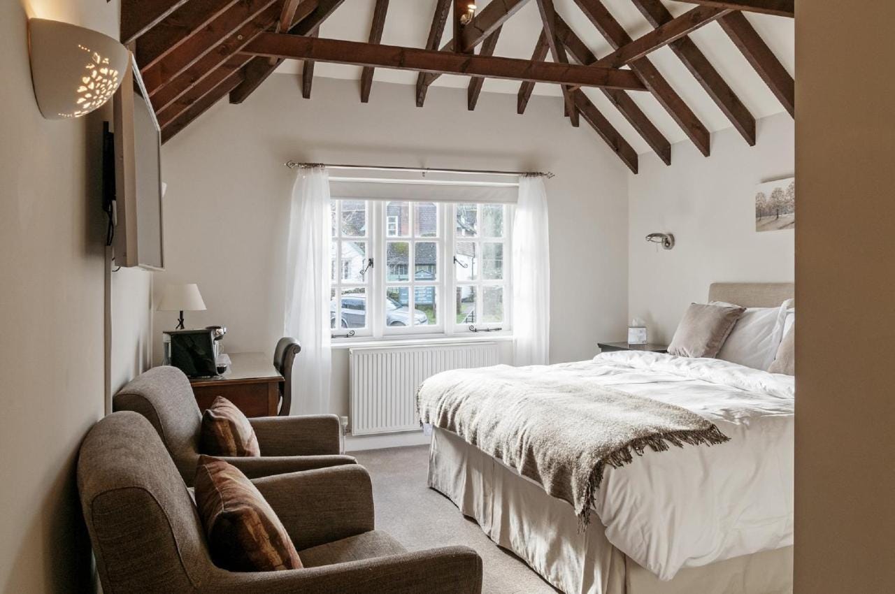 bedroom shot of hurtwood hotel