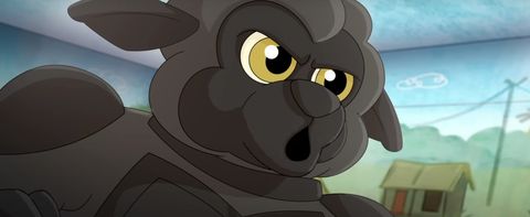 black noir as a cartoon sheep in the boys animated flashback